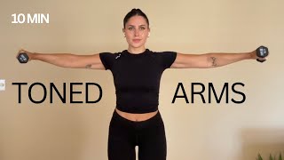 10 MIN TONED ARMS WORKOUT (At Home Dumbbells Only)