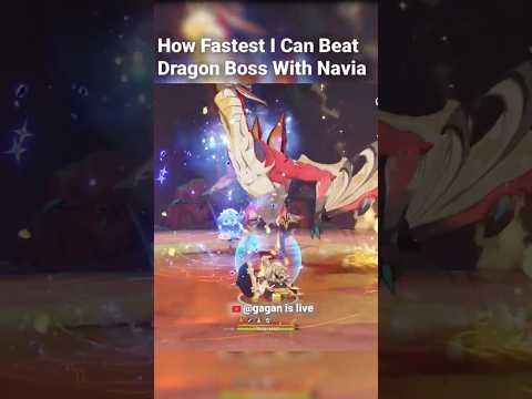 NAVIA ONE SHOT A DRAGON #viral #genshinimpact #trendingshorts