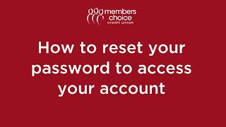 How to reset your password to access your account in Online Banking