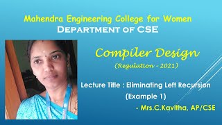Compiler Design - Eliminating Left Recursion in CFG - PART I