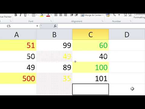 Conditional formatting in excel