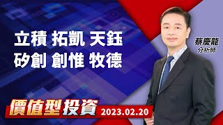 20230220｜立積 拓凱 天鈺 矽創 創惟 牧德｜蔡慶龍 分析師｜價值型投資｜對時對價