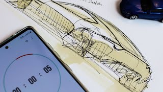 JAGUAR F TYPE SKETCH in 45 SECONDS! #shorts #cardesign #jaguar