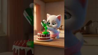 Cute kitten of cat brings home a little dinosaur #cat #cutecat #catlover