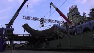2013.6.8  臺鐵 基隆車站  基隆市政府人行陸橋倒塌事故 搶修長時間紀錄  02