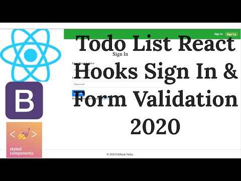 Sign In & Form Validation with React Context | Hooks | No Redux. Best To Do List App #13.