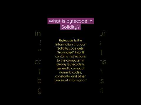#bytecode #solidity #blockchain what is bytecode.
