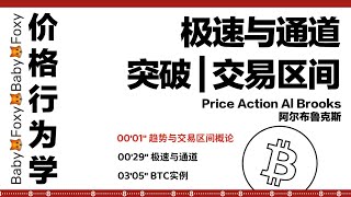 第8期 价格行为学|急速与通道|突破|交易区间|比特币|Price Action Al Brooks|BTC