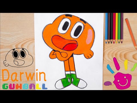 Drawing Darwin Watterson from The Amazing World of Gumball | Creative Kids New!