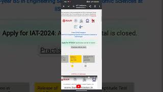 IISER 2024 Latest Urgent important updates Practice Mick Test Release #iiser #iiser2024 #iat