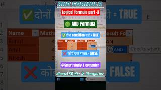 💯 Excel AND Formula | Logical Function Explained in 1 Minute!#excelshorts #shortsvideo