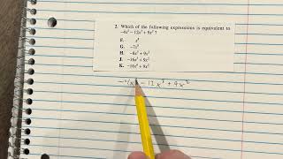 ACT MATH PREP - Problem 2 (2023 Practice Test)