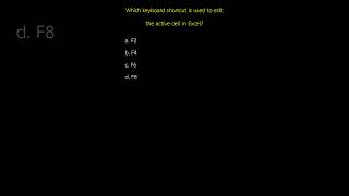 Which keyboard shortcut is used to edit the active cell in Excel