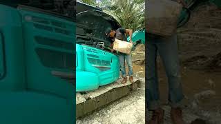 Kobelco sk50 siap tempur stelah penuh tengki |2021 #shorts #sk50 #alatberat