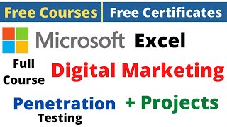 Udemy Free Certificate Courses Penetration Testing Microsoft Excel Digital Marketing Online Classes