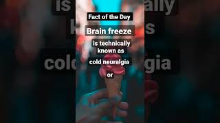 Fact of the Day: Brain freeze technical term (cold neuralgia)
