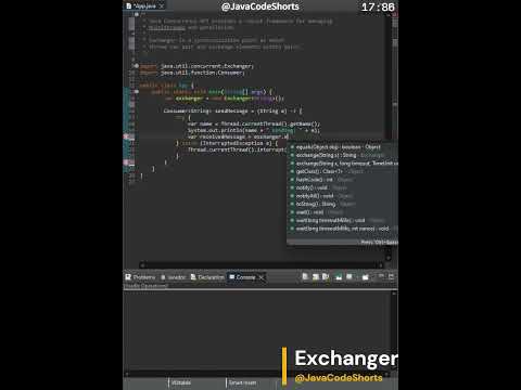 0055 Java Concurrency: Exchanger  #java #programming #coding #shorts