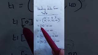 Tuple in python  | Reading data from tuple . #python #shorts #tuple #viral #coding #skill #love