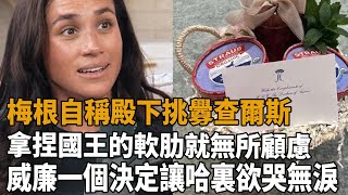 梅根又作死了！自稱“殿下”挑釁查爾斯，以為拿捏了國王的軟肋就可以無所顧慮，威廉可不慣著，一個決定讓哈裏欲哭無淚！#梅根#哈裏#夏洛特公主#莉莉貝特#安妮公主#凱特#威廉#查爾斯#卡米拉#史記有料