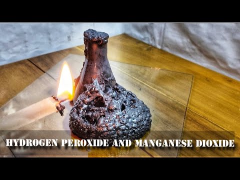 hydrogen peroxide and manganese dioxide
