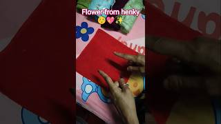 Beautiful flowers from henky or any other fancy cloth.#newidea