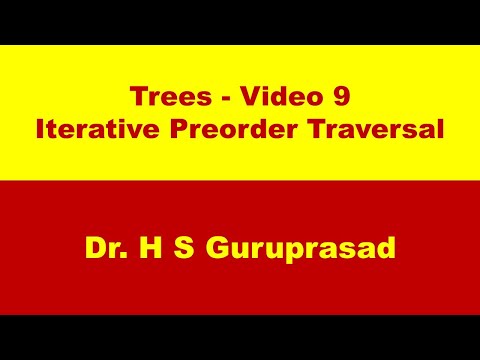 Trees - Video 9 - Iterative Preorder Traversal