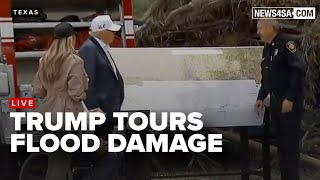 Trump arrives in Texas to tour flood damage
