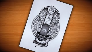 Nag Panchami Special Drawing | Nag Panchami Mandala Art/Snake and Shivling Mandala Art/Mandala art