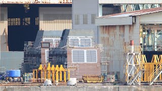 2025.8.3 今日のJMU磯子 ※護衛艦「いずも」と新型哨戒艦