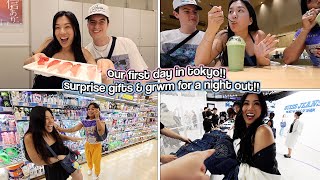 OUR FIRST DAY IN TOKYO!! Surprise Gifts & GRWM For A Night Out!!
