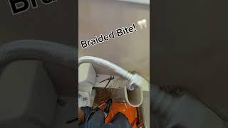 What’s your plumbing nemesis? This one’s mine: I call it “The Braided Bite” 🩸🧤