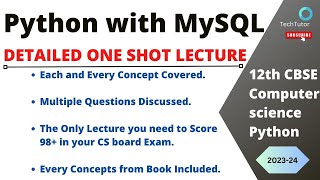 Python MySQL Connectivity || DETAILED ONE SHOT || CBSE CLASS 12th || Computer Science || ShubhDEVs
