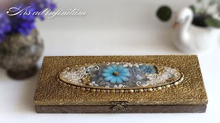 Gilded chocolate box. / Złocone pudełko na czekoladę. Decoupage tutorial.