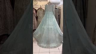 Ice Blue Trending Tail Walima Maxi Double Flare Slit Style #walima #trending #weddingdress #desi