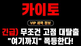 [카이토 코인] 폭등 신호 감지🔥 최소 "여기까지" 상승한다, 세력들의 TP 목표가 대방출❗ 딱 3시간만 공개합니다.