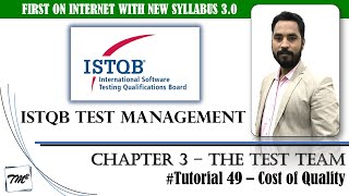 ISTQB Test Management v3.0 | Tutorial 49 | Cost of Quality | ISTQB Test Manager | @TMSQUARETECH