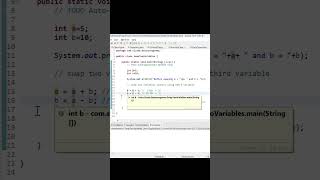 Swap Two Variables Without a Third Variable in Java! 🔄✨ | Tamil Tutorial #shorts