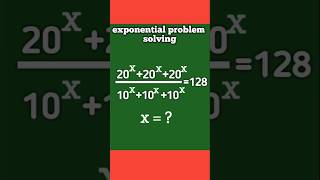 A nice exponential problem #mathsolympiad #maths #viralshorts