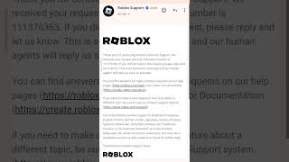 Roblox finally sent me a support ticket
