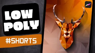 Low Poly Deer Design - Procreate Tutorial #Shorts