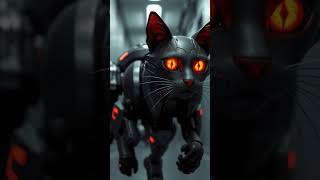 In a high-tech company, a robotic cat and an AI-enhanced mouse engage in a futuristic battle! 🐱🤖