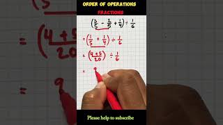 Order of operations with fractions problem solving #shorts #shortvideo #orderofoperations#fractions