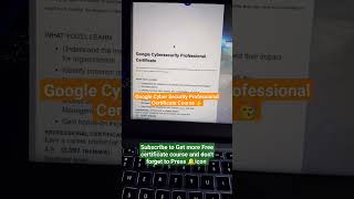 Cyber security Free Certificate By Google | Google Certification | Free courses by google #google