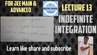 #mathsganga #jeemaths Indefinite Integration :: By parts tricks::lecture 13 for Jee Main & Advanced