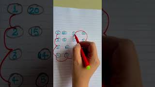 Draw a checkered path with number 1 to 20 ?#drawing #line #maths#quiz#shorts
