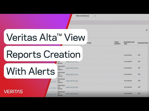 Veritas Alta View™ Reports Creation with Alerts