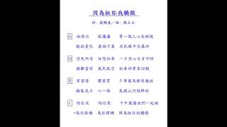 挺韓歌曲《因為挺你我驕傲》歌詞版（試唱） 　劉麒嘉作詞／陳玉立作曲