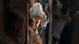Mountain Goat Epic Descent and Leap #shorts, #mountaingoat #epicadventure #goatlife #goatpower