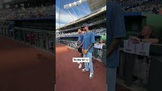 Throwing the first pitch at the KC Royals ⚾️