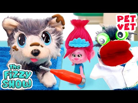 Fizzy The Pet Vet Takes Care Of Trolls Poppy and Branch Fluffy & Cute Pets | Fun Videos For Kids